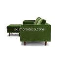 Sven Green Fabric Left Sectional Soffa